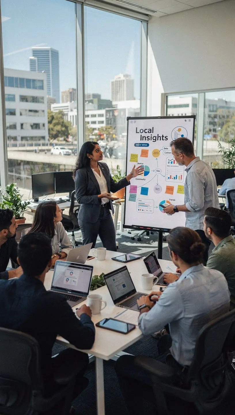 Outdoor scene of a Canadian neighborhood with residents engaging in a community event.