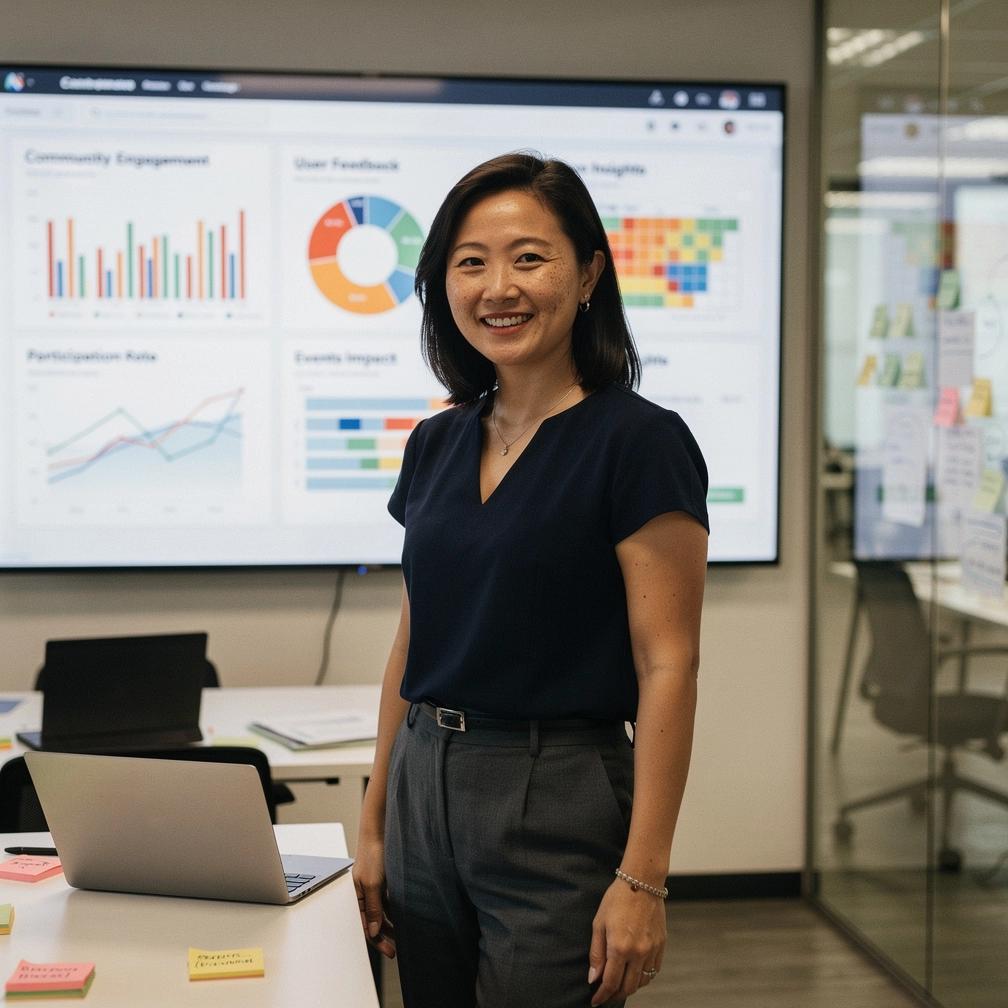 Person using a laptop to access practical knowledge and regional data on a digital platform.